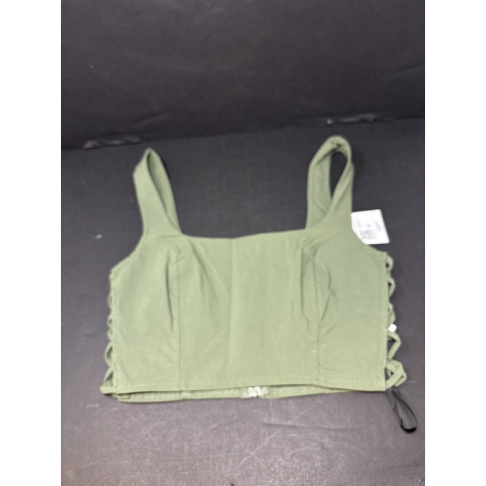 Forever 21 Women's Woven Crop Top Green‎ Size Small NWT